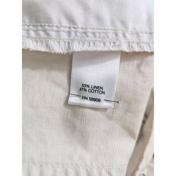 Roundtree & Yorke ~Men's 38x32~ Off-White Linen Blend Comfort Relax Casual Pants - Picture 5 of 11